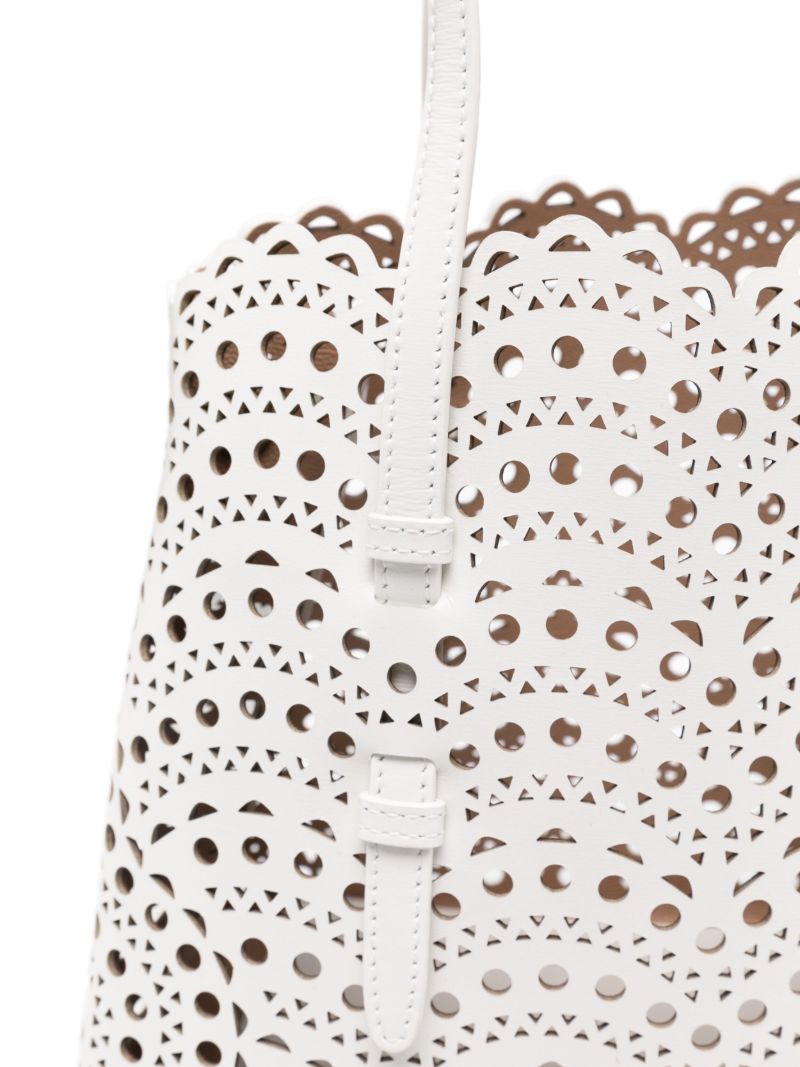 White Mina 25 Leather Tote Bag