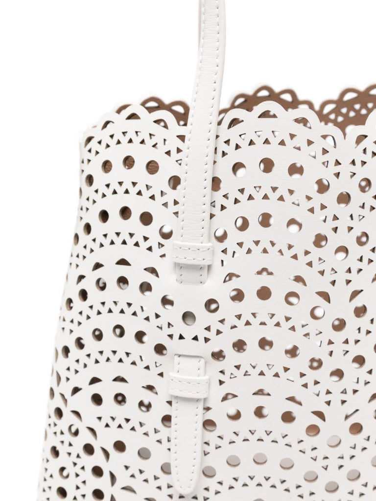 White Mina 25 Leather Tote Bag