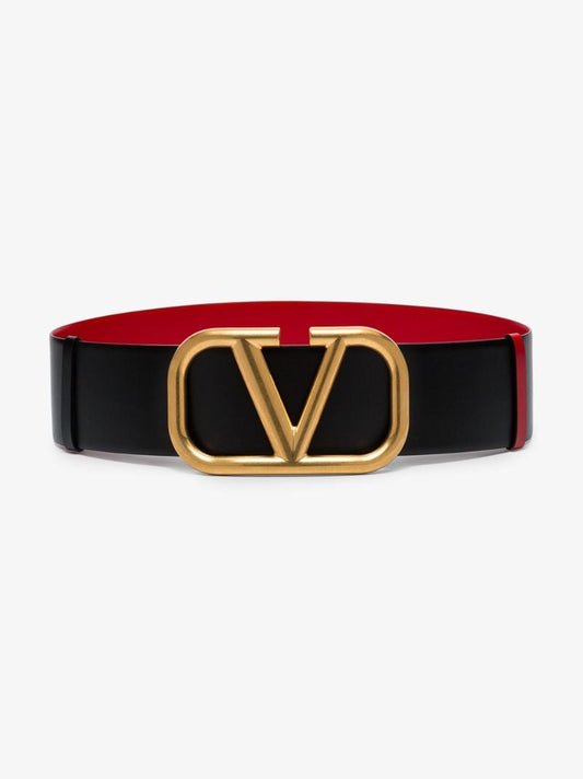 Black Vlogo Signature Reversible Leather Belt