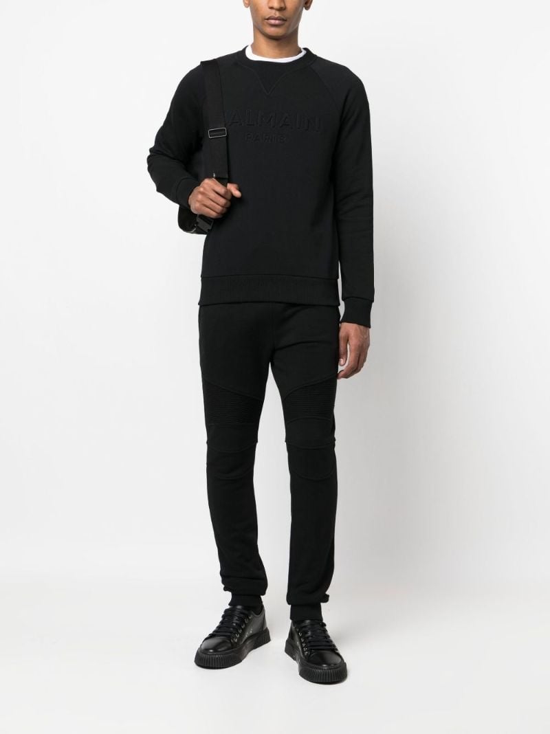 Black Logo Embroidered Cotton Sweatshirt