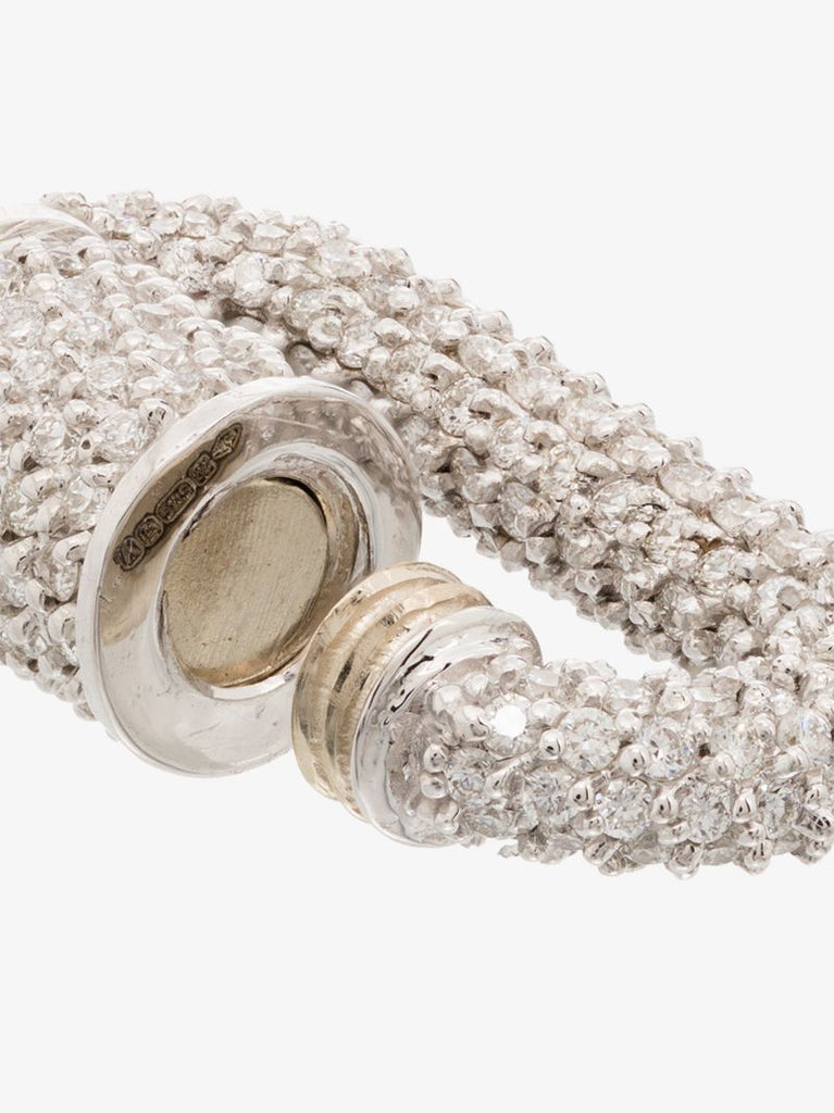 14k White Gold Allstoned Chubby Baby Diamond Lock Charm