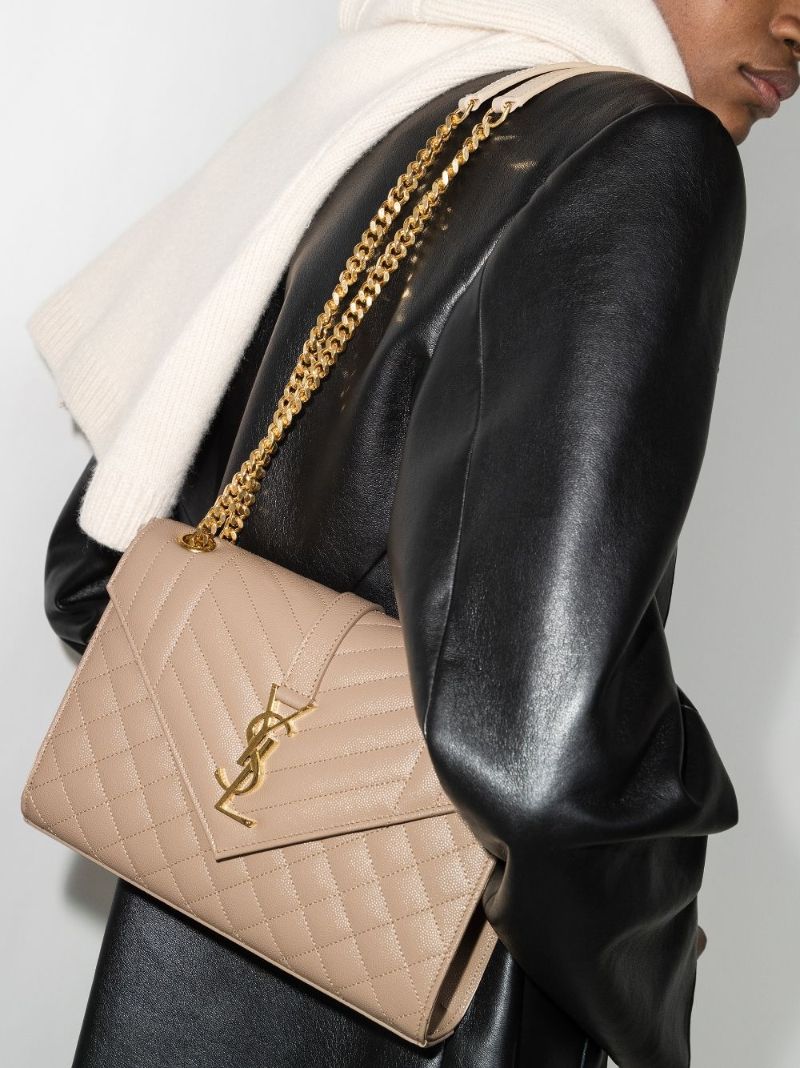 Neutral Envelope Leather Shoulder Bag