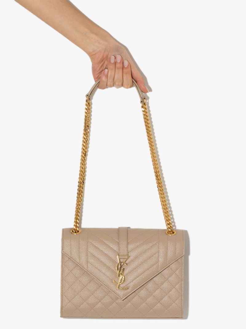 Neutral Envelope Leather Shoulder Bag
