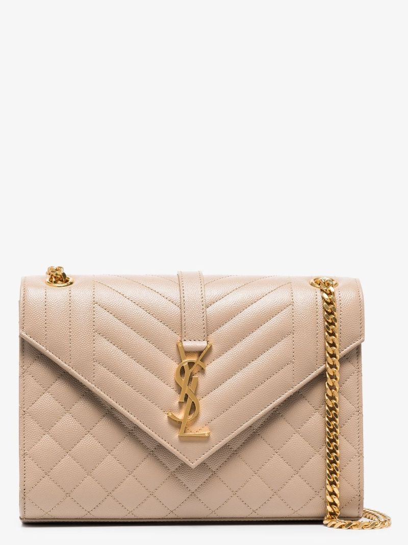 Neutral Envelope Leather Shoulder Bag