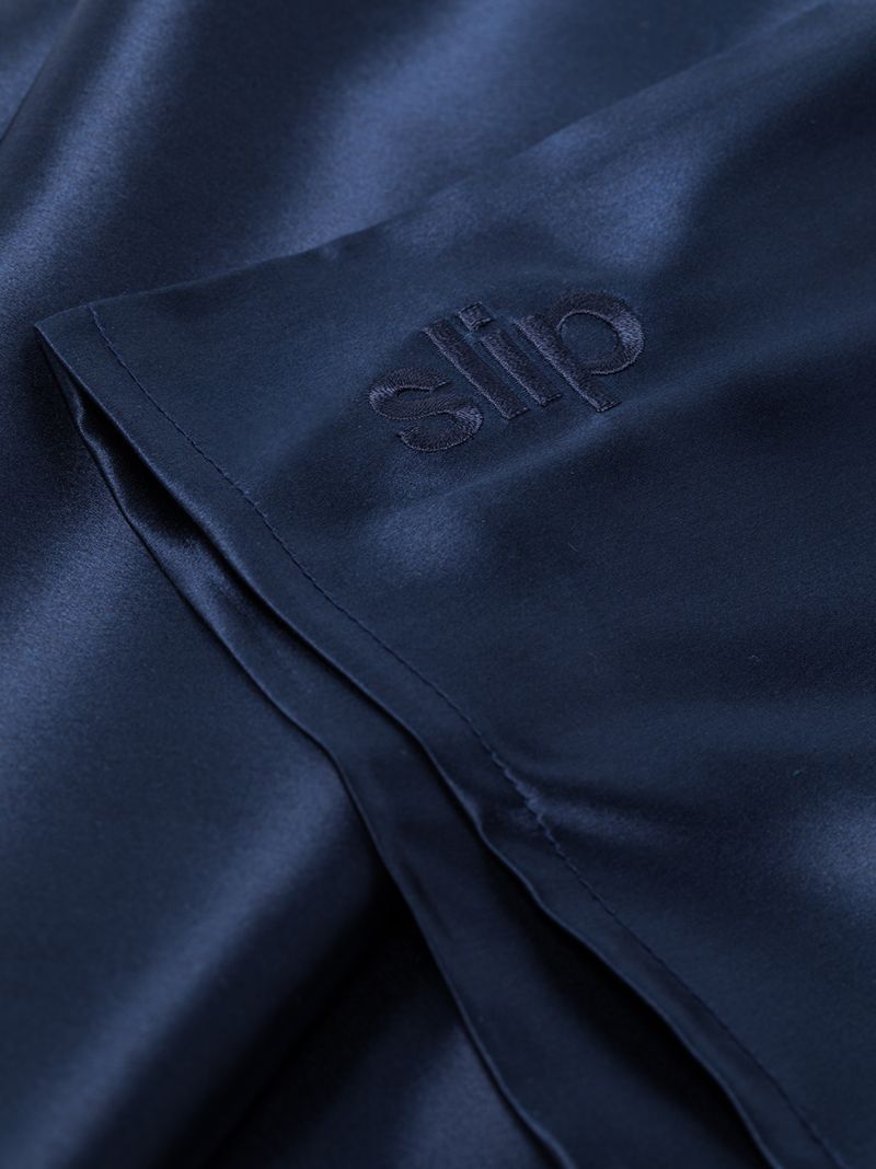 Navy Queen Silk Pillowcase