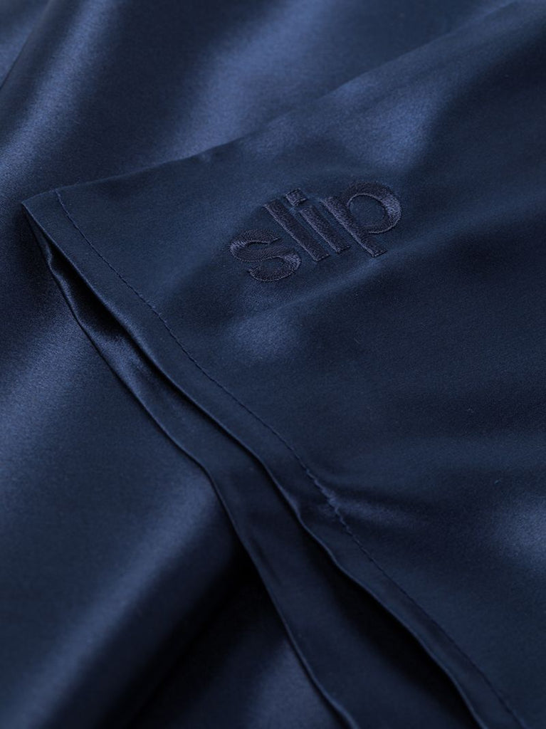 Navy Queen Silk Pillowcase