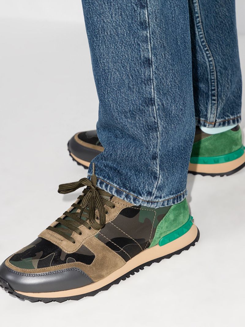 Green Rockrunner Camouflage Low Top Sneakers