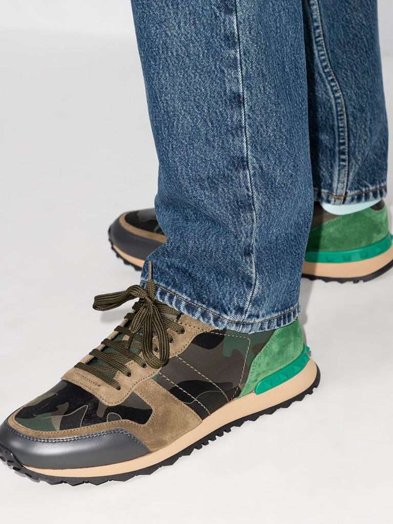 Green Rockrunner Camouflage Low Top Sneakers