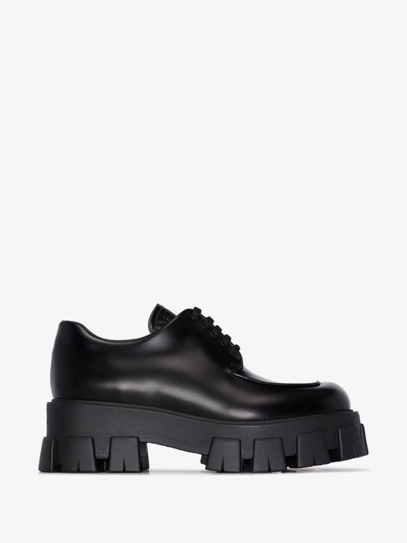Black Monolith Leather Derby Shoes