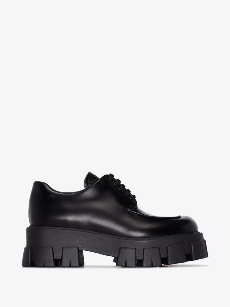 Black Monolith Leather Derby Shoes
