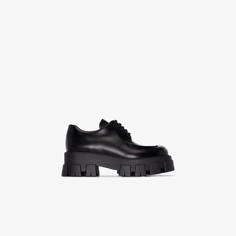 Black Monolith Leather Derby Shoes