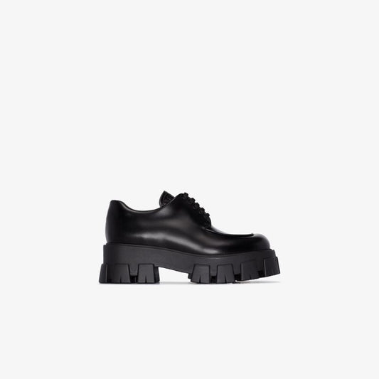 Black Monolith Leather Derby Shoes