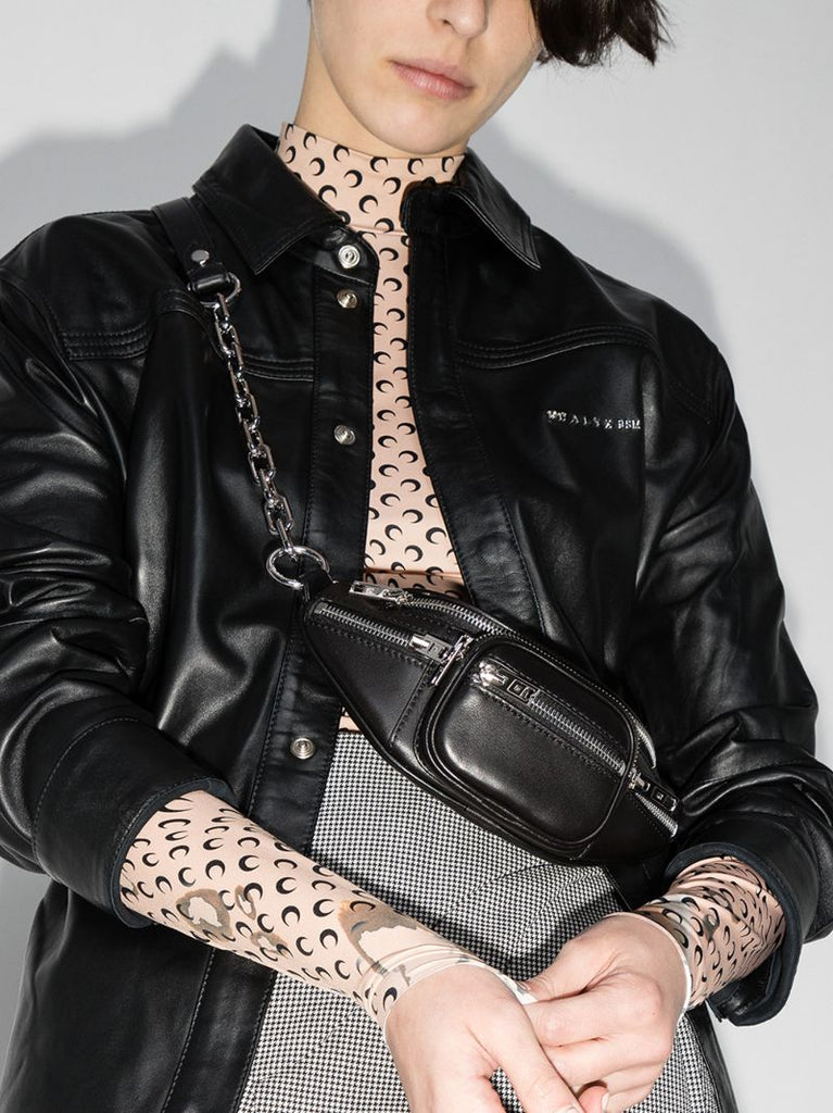 Black Attica Leather Cross Body Bag