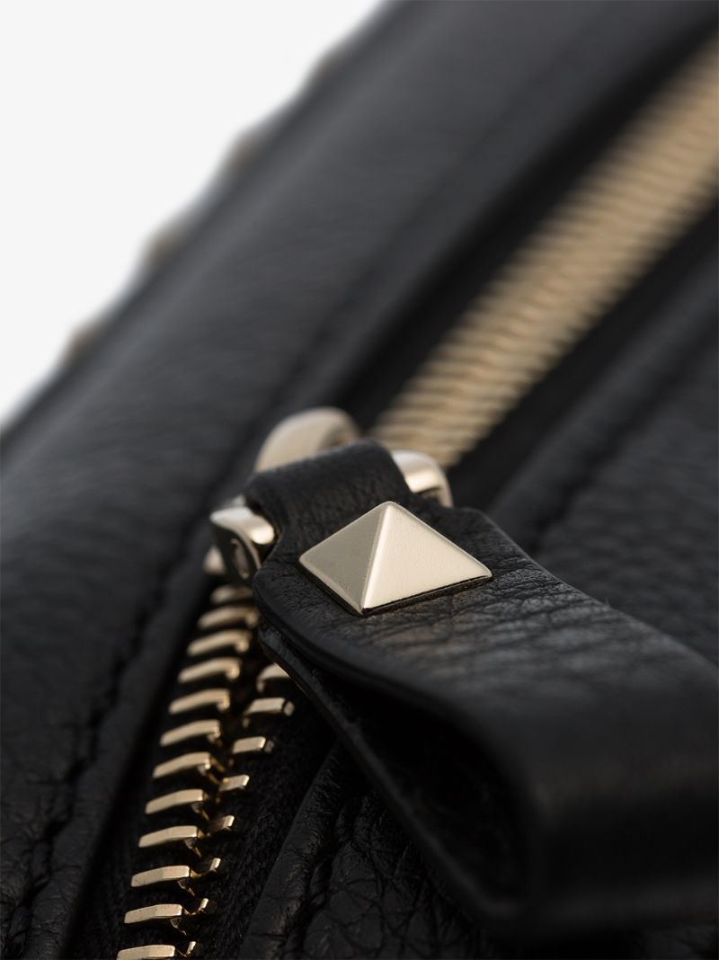 Black Rockstud Leather Camera Bag