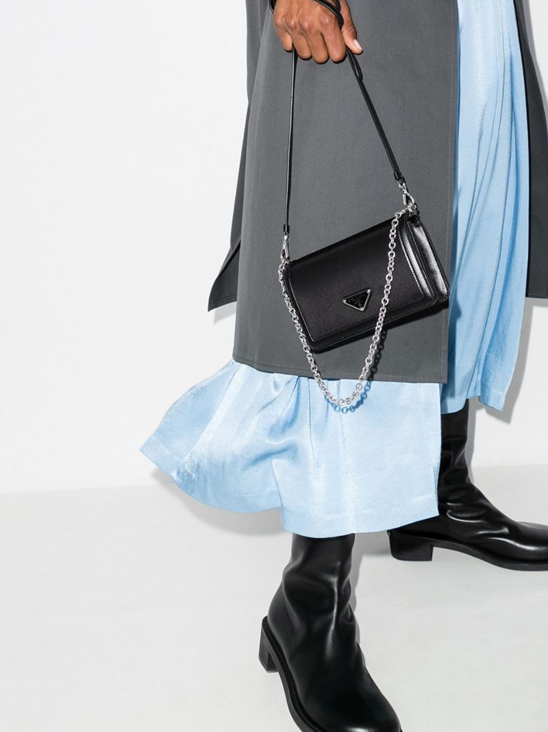 Black Re-nylon Cross Body Bag