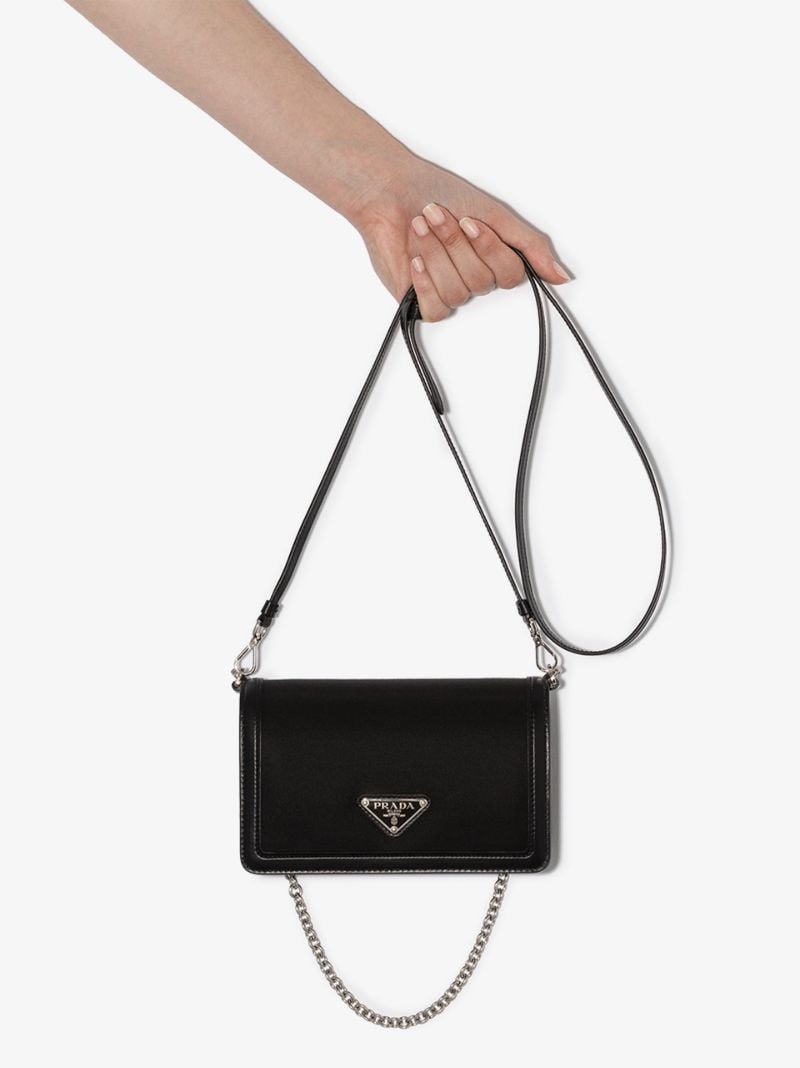 Black Re-nylon Cross Body Bag