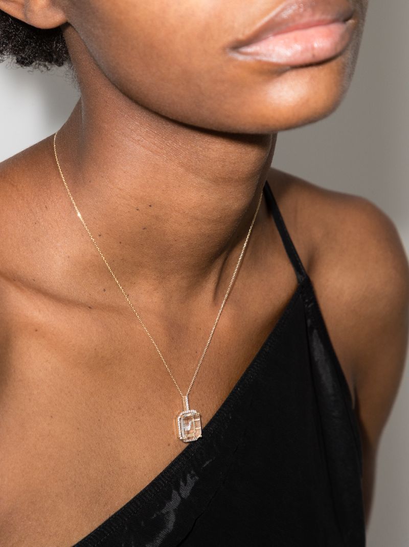 14k Yellow Gold V Initial Diamond Necklace