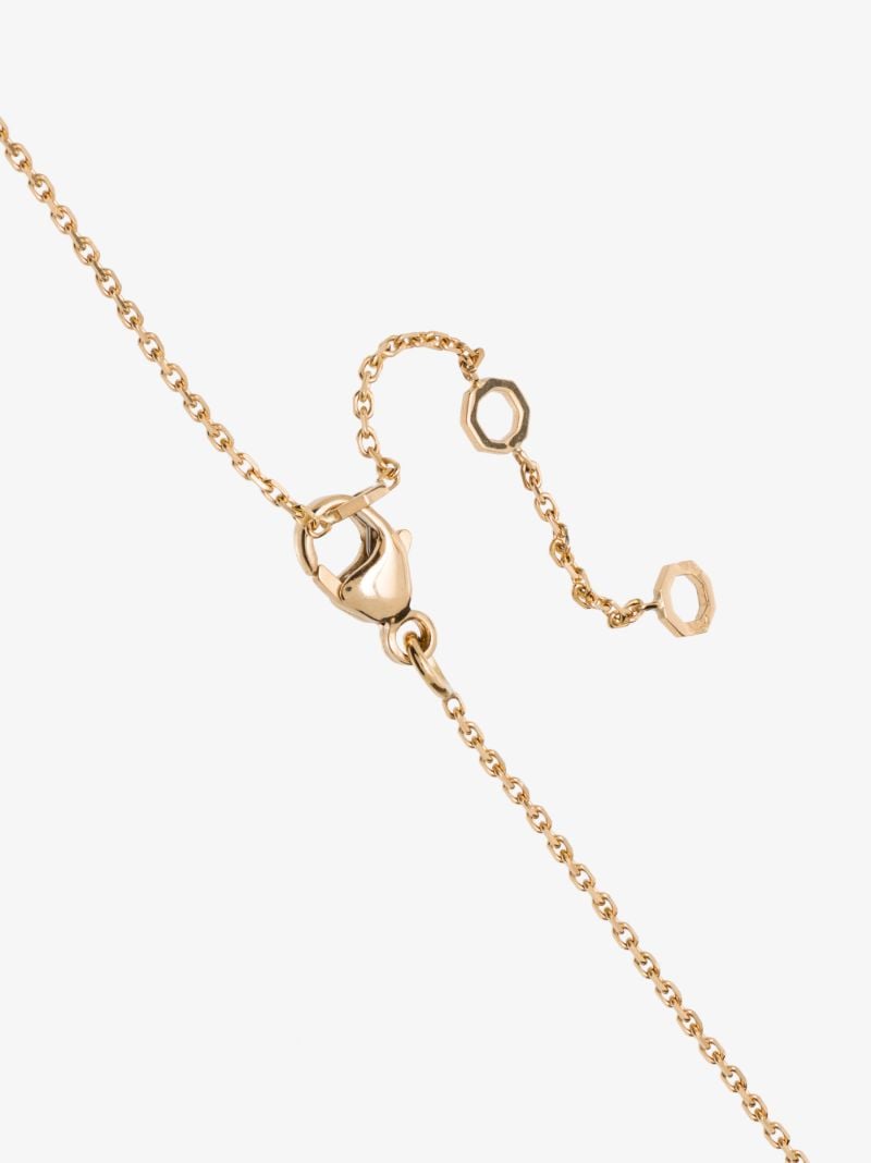 14k Yellow Gold V Initial Diamond Necklace