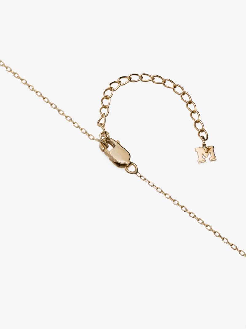 14k Yellow Gold V Initial Diamond Necklace