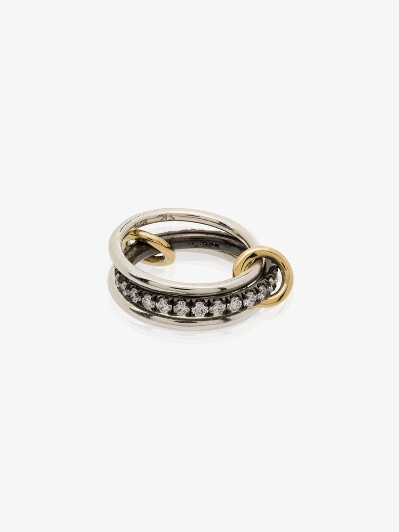 Sterling Silver Petunia Diamond Ring