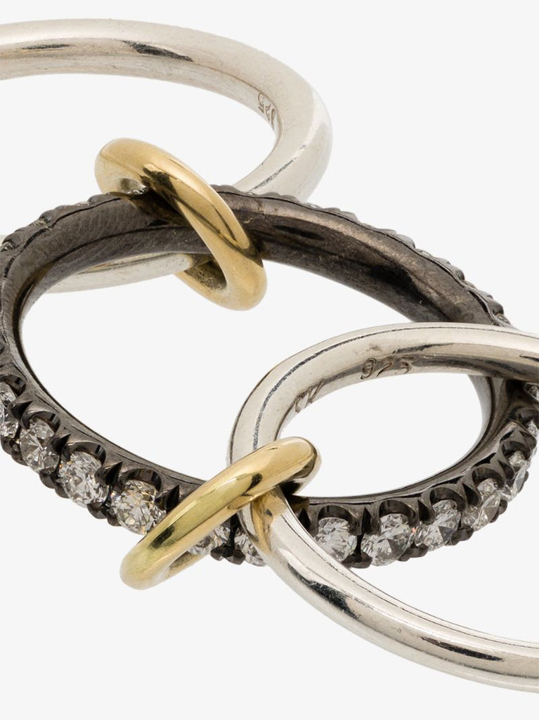 Sterling Silver Petunia Diamond Ring