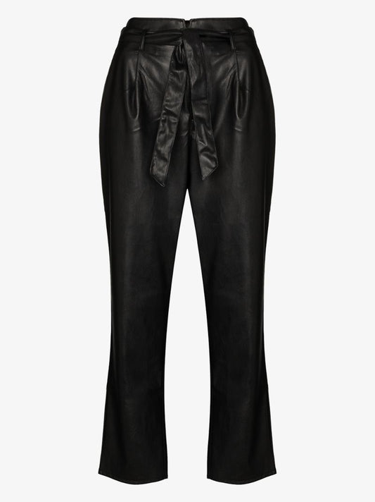Vegan Leather Cropped Trousers