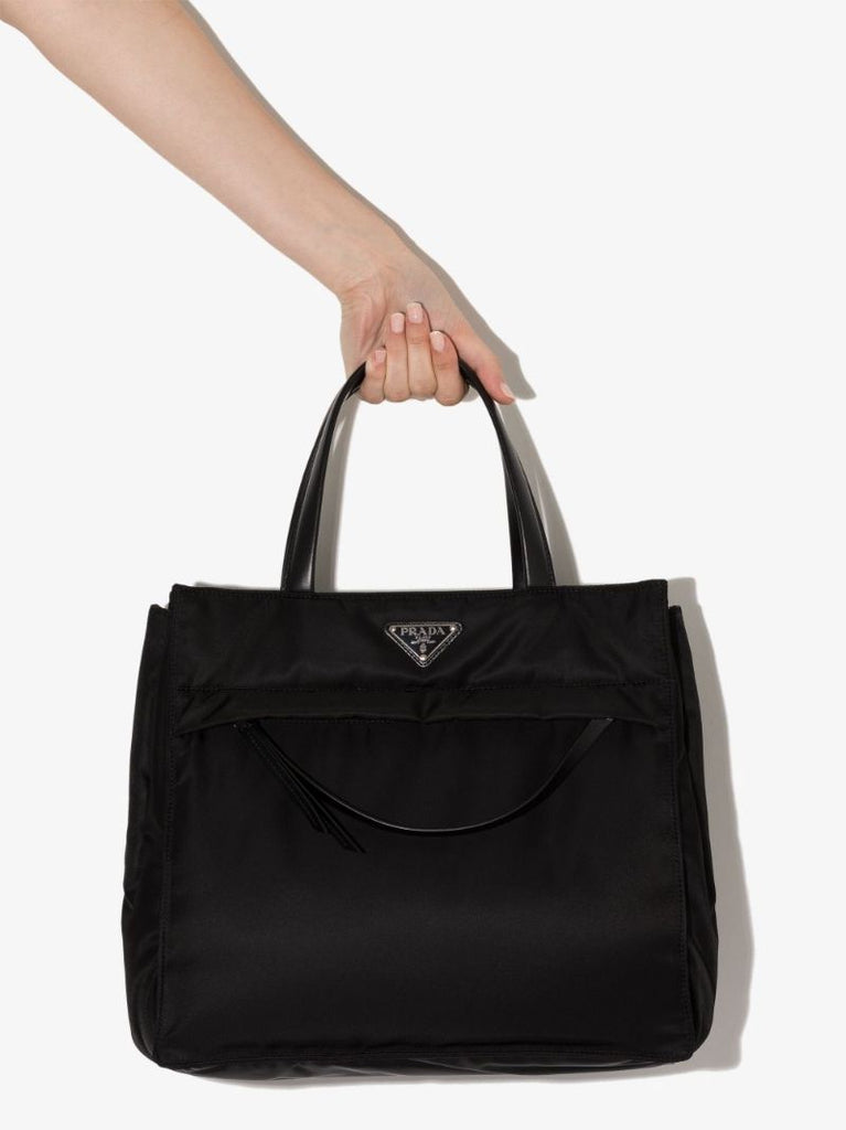 Black Re-nylon Padded Tote Bag