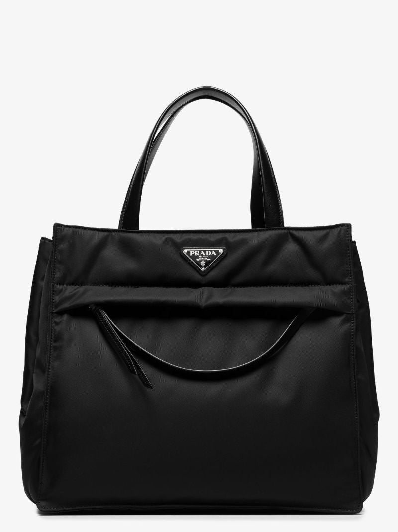 Black Re-nylon Padded Tote Bag
