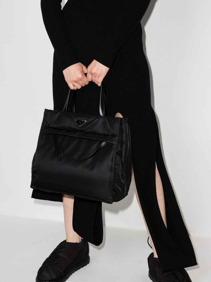 Black Re-nylon Padded Tote Bag