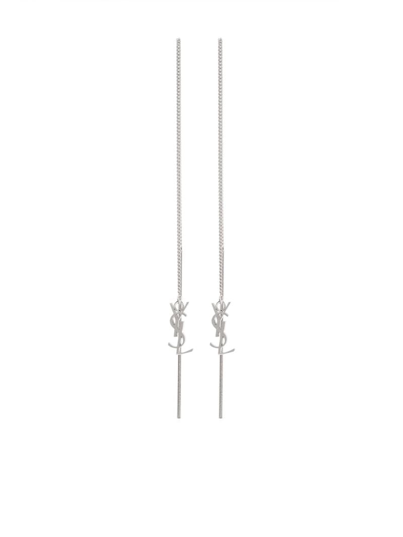 Silver-tone Opyum Monogram Threader Earrings