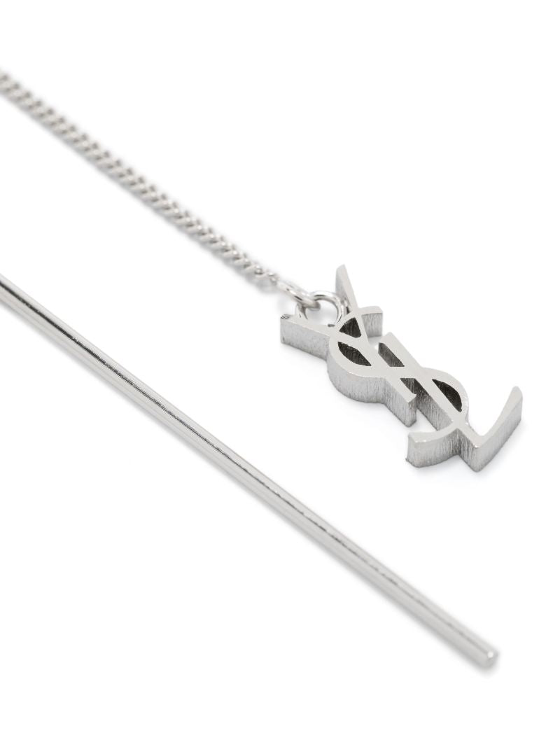 Silver-tone Opyum Monogram Threader Earrings