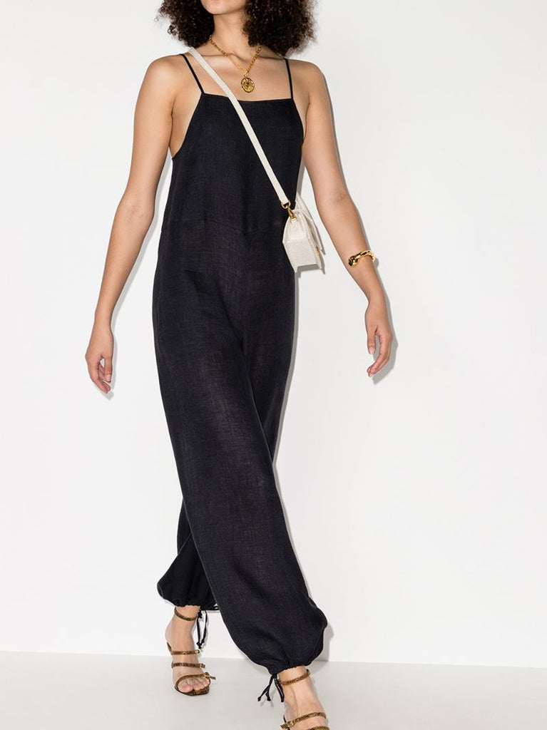Square Neck Linen Jumpsuit
