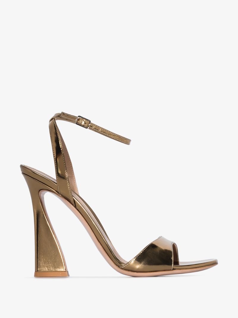 Gold Aura 105 Patent Leather Sandals