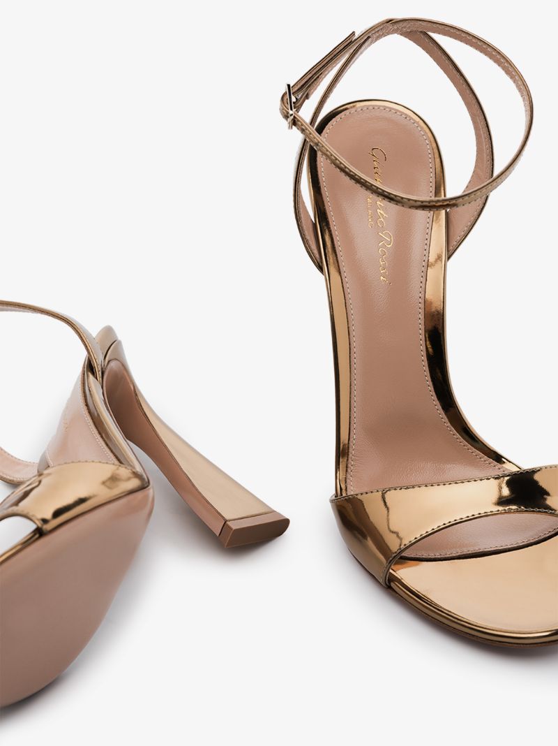 Gold Aura 105 Patent Leather Sandals