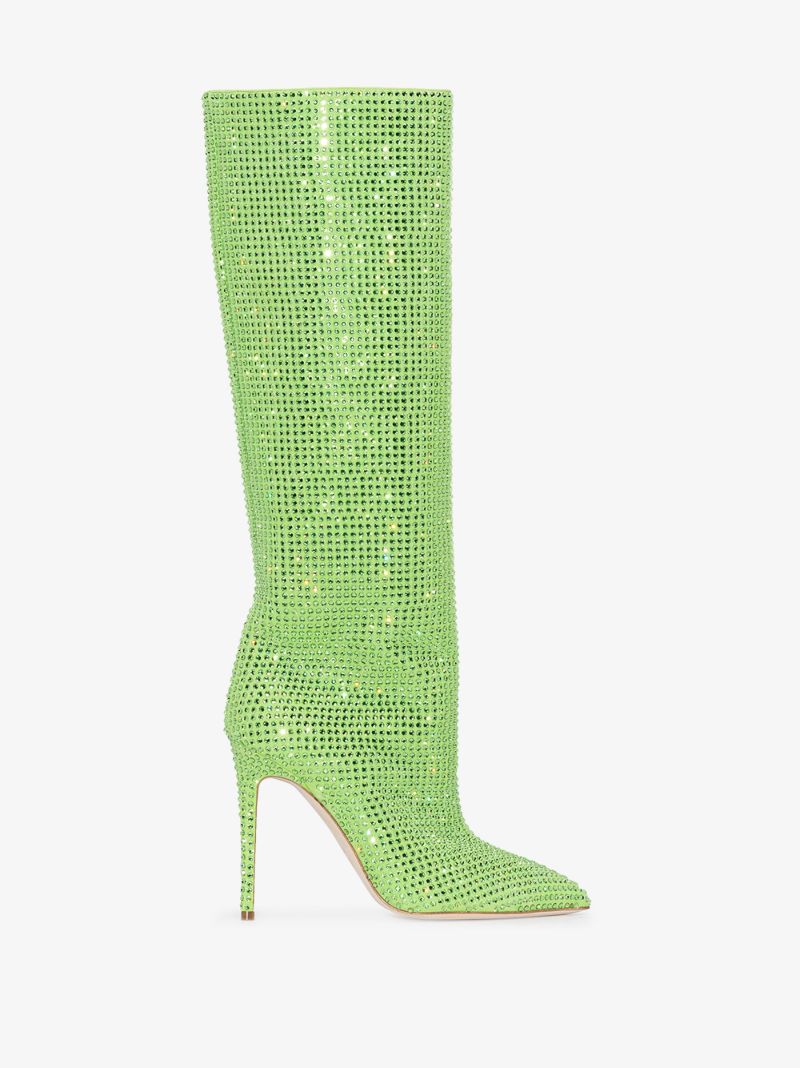 Green Holly 105 Crystal Embellished Boots