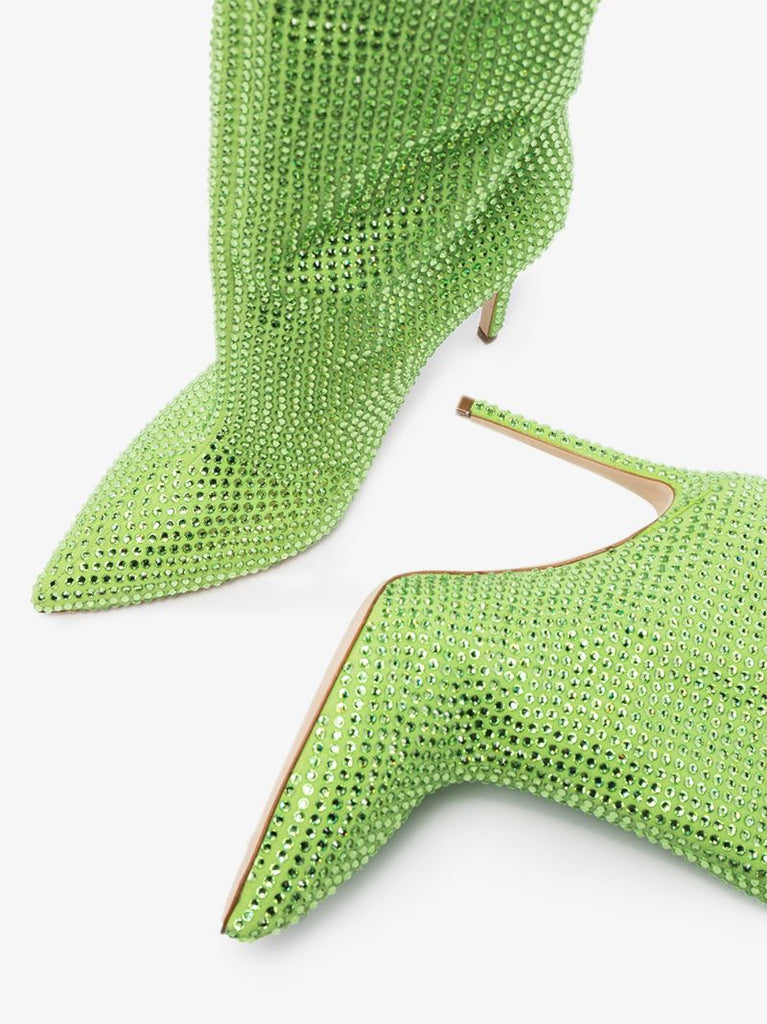 Green Holly 105 Crystal Embellished Boots