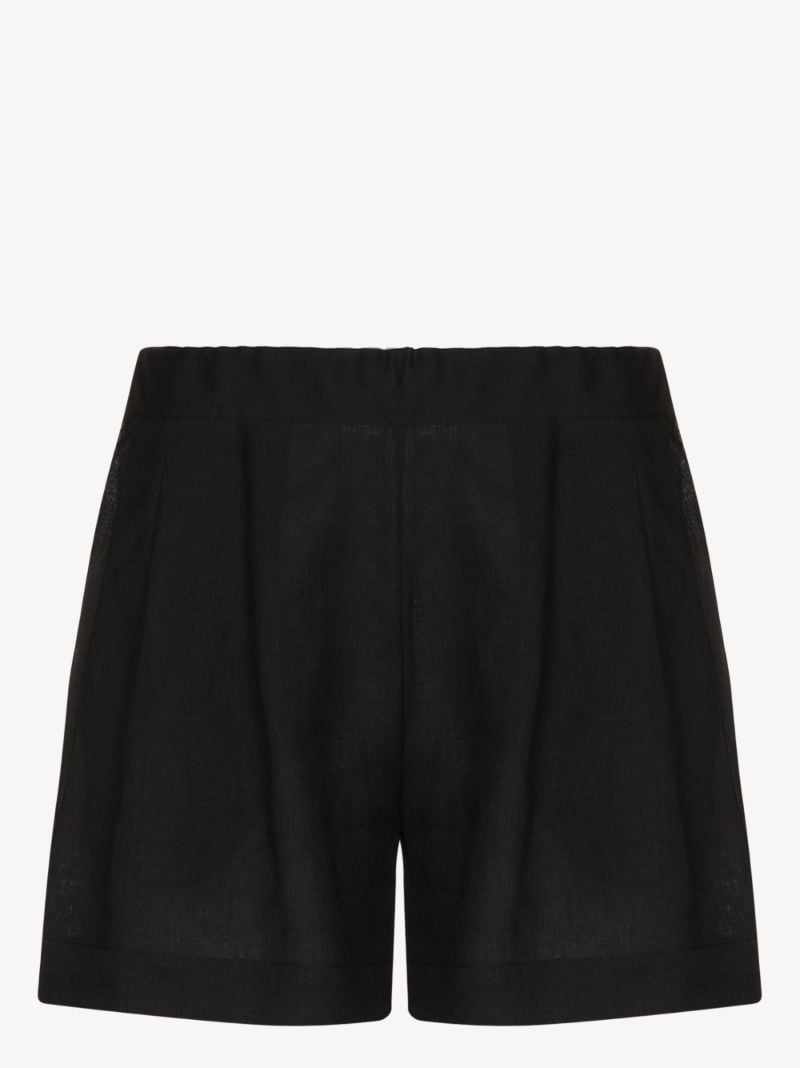 Black Zurich Linen Shorts