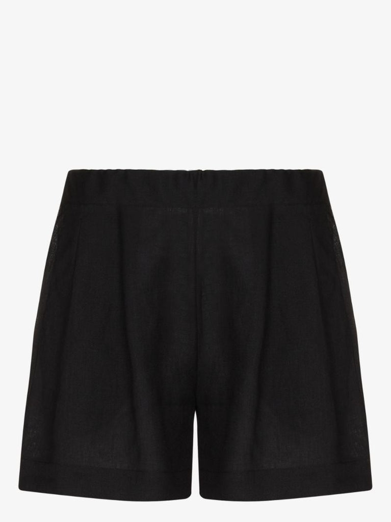 Black Zurich Linen Shorts