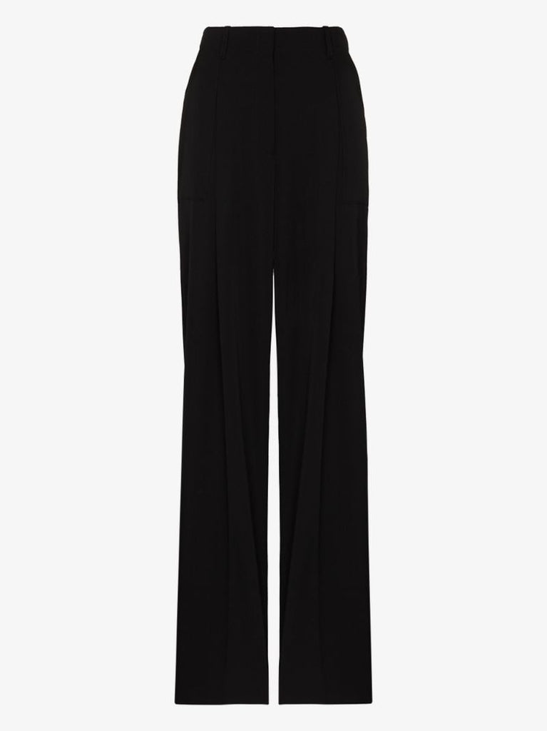 Wide Leg Tailored Wool Trousers