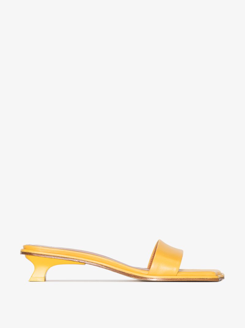 Yellow Isla 30 Leather Mules