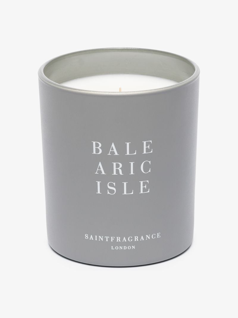 Grey and White Balearic Isle Candle