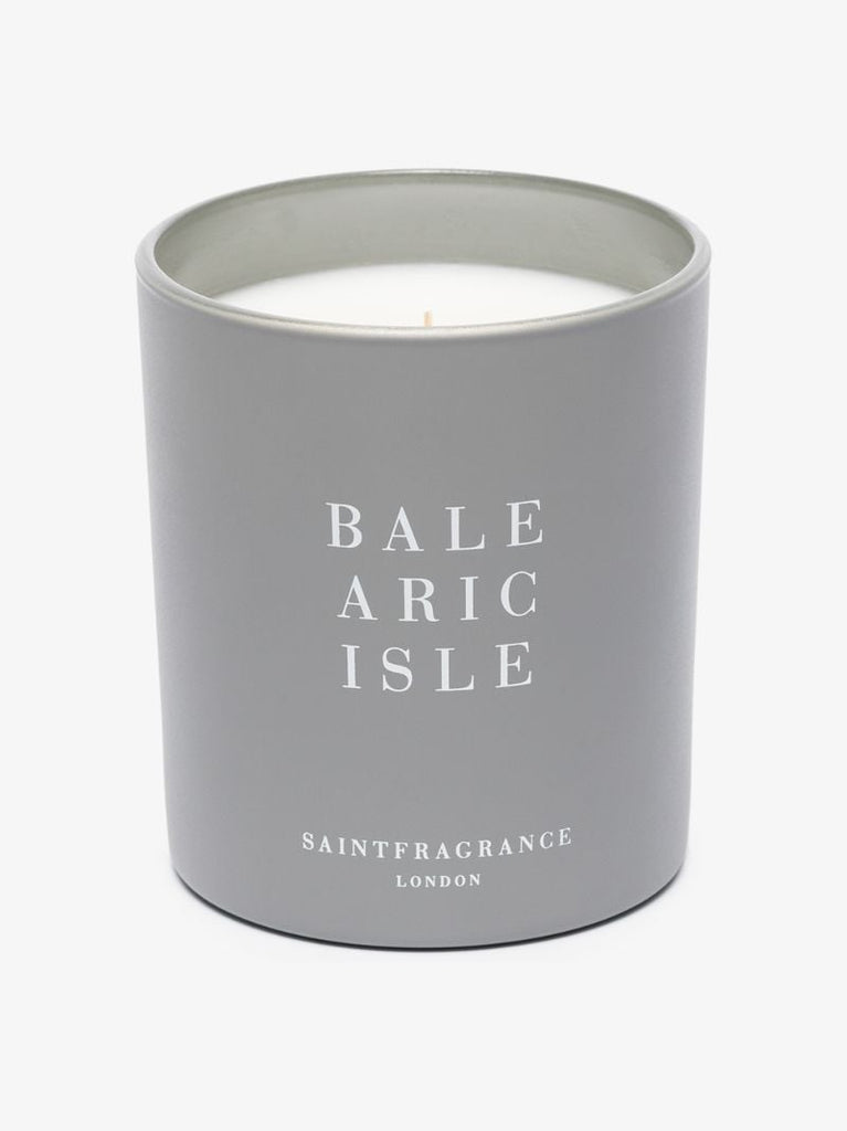 Grey and White Balearic Isle Candle