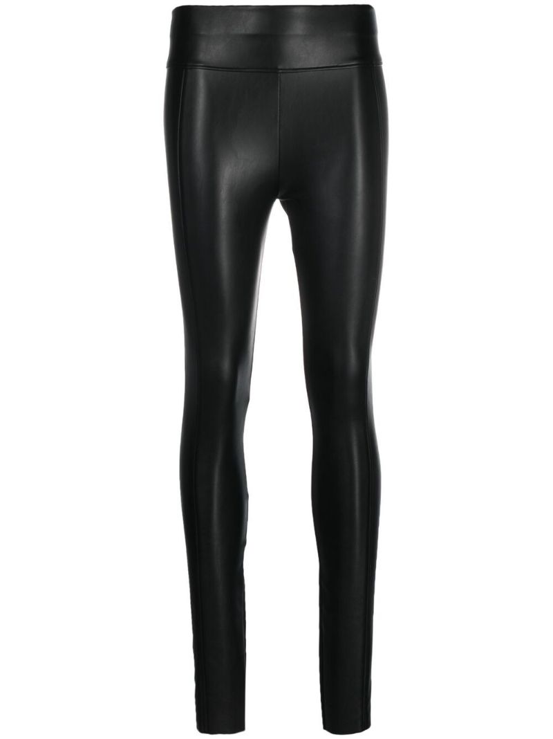 Black Faux-leather High-rise Leggings