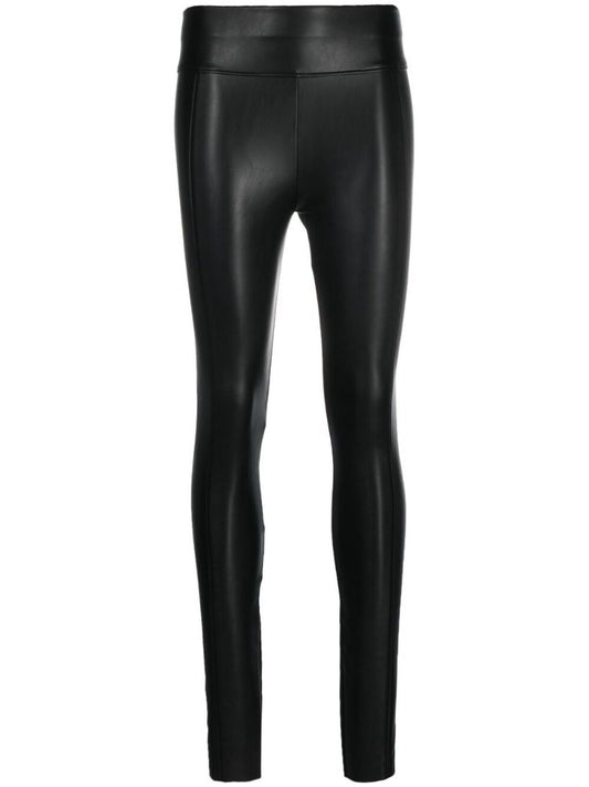 Black Faux-leather High-rise Leggings