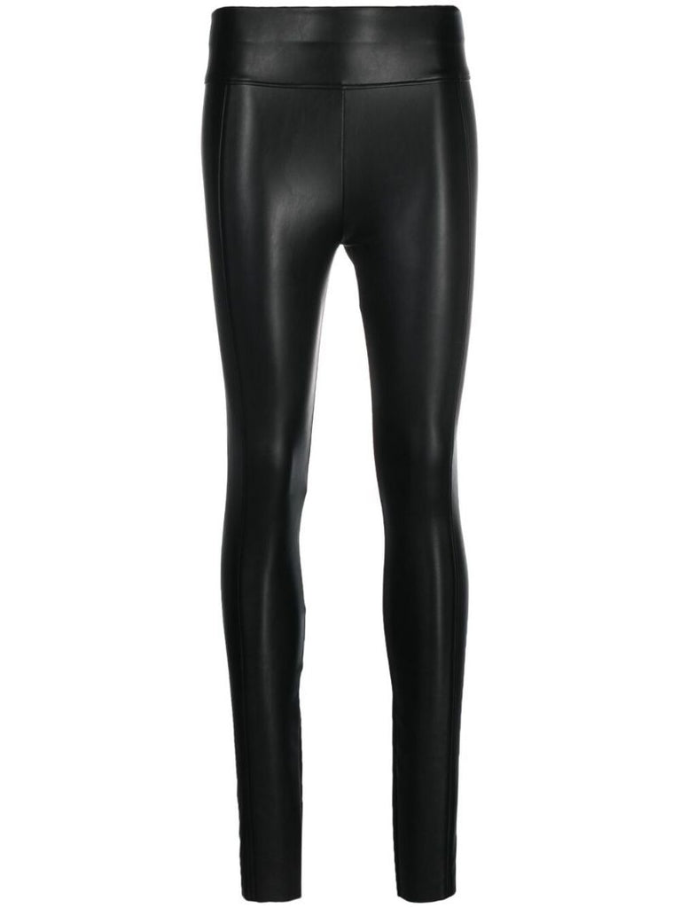 Black Faux-leather High-rise Leggings