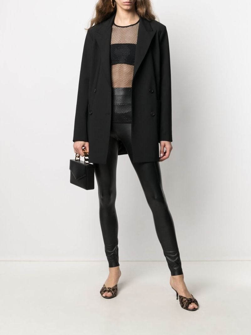 Black Faux-leather High-rise Leggings