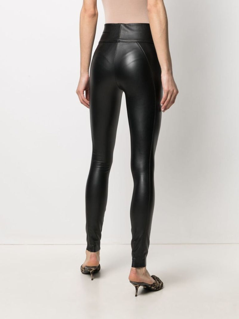 Black Faux-leather High-rise Leggings
