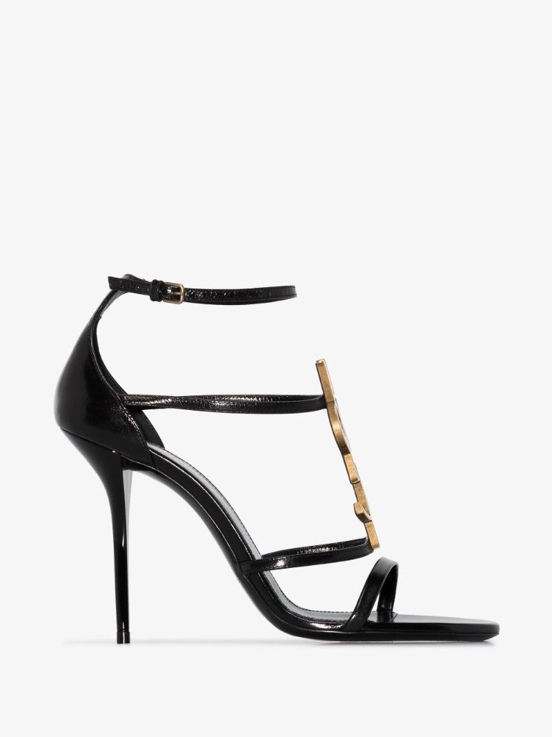 Black Cassandra 100 Leather Sandals