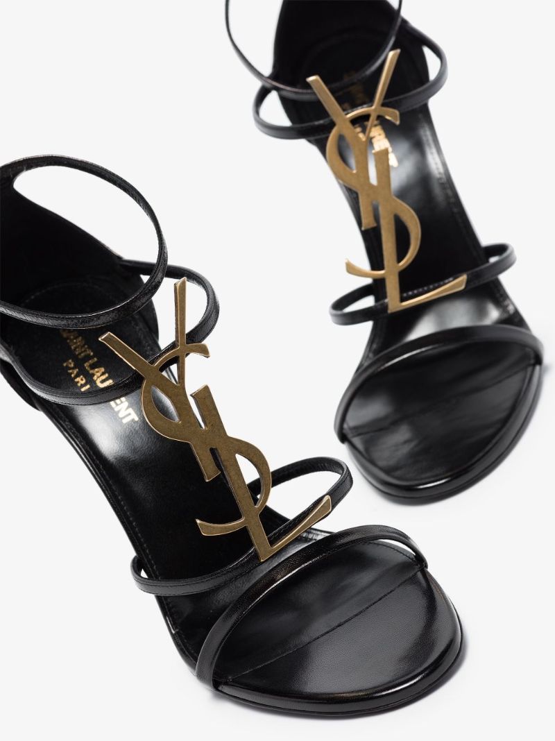 Black Cassandra 100 Leather Sandals