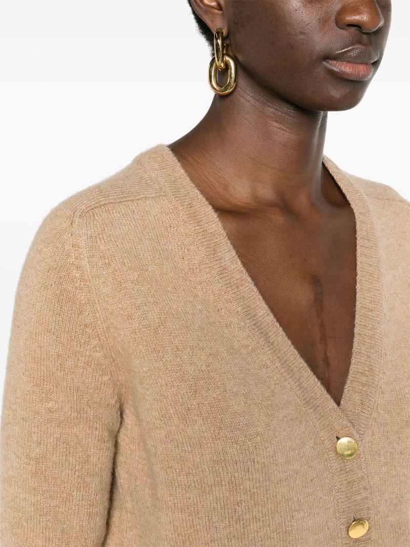 Brown Horsebit Cashmere Cardigan